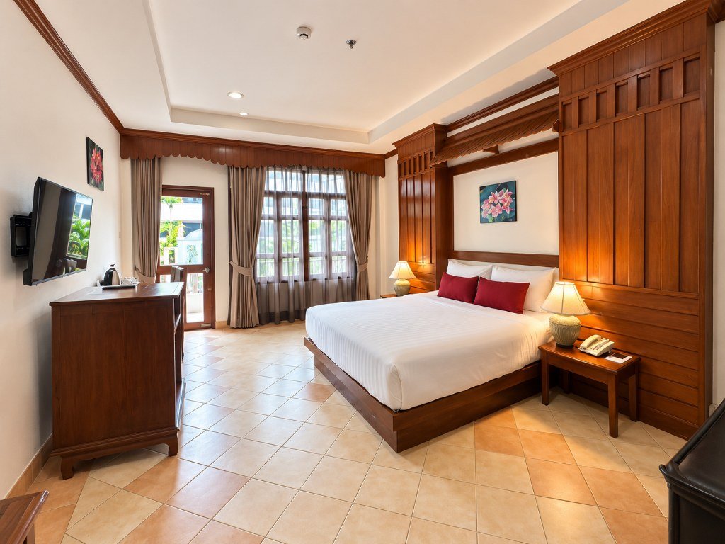 Tony Resort:豪华池景房卧室